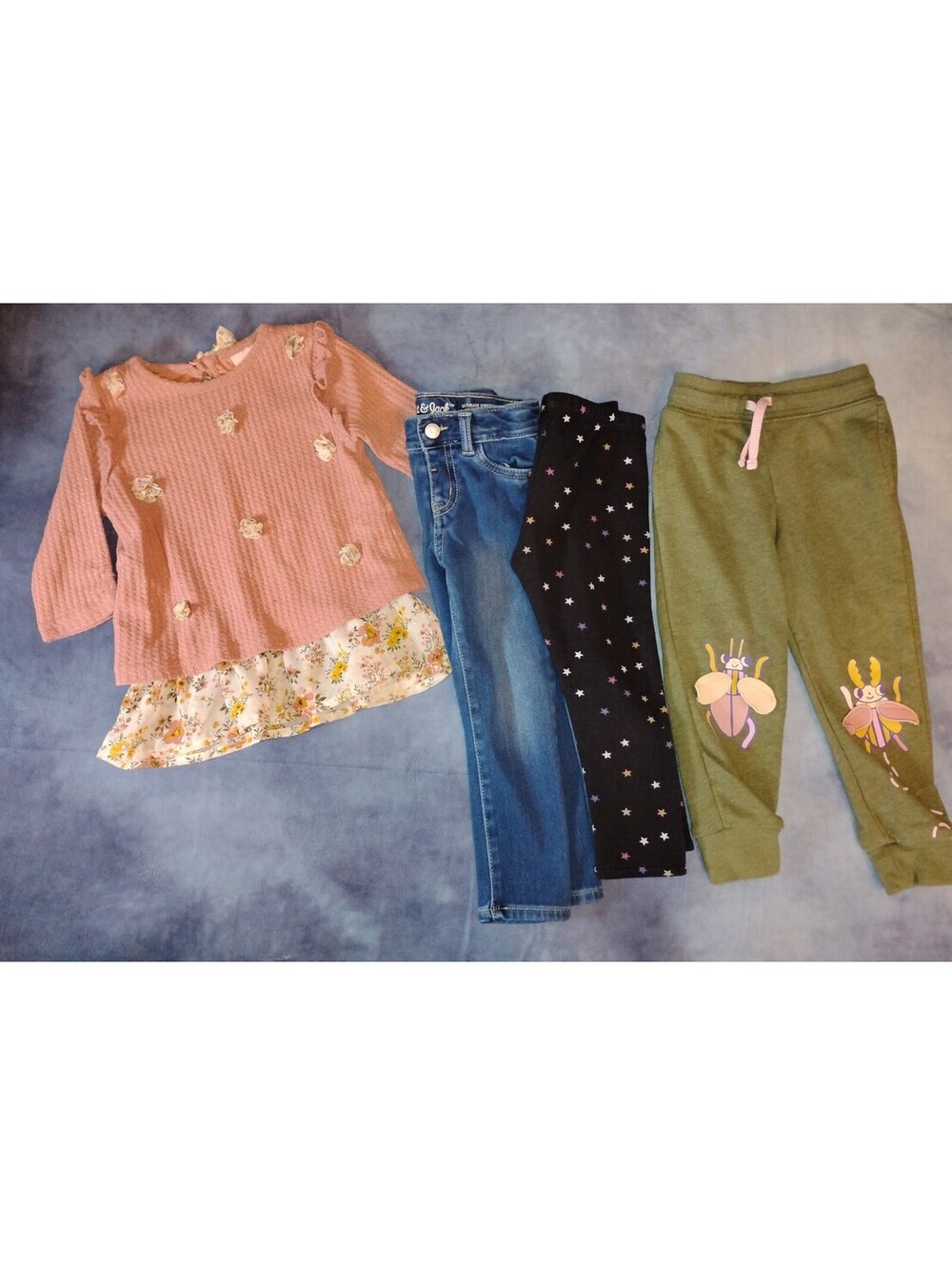 Girls 3T pink floral top and bottoms bundle